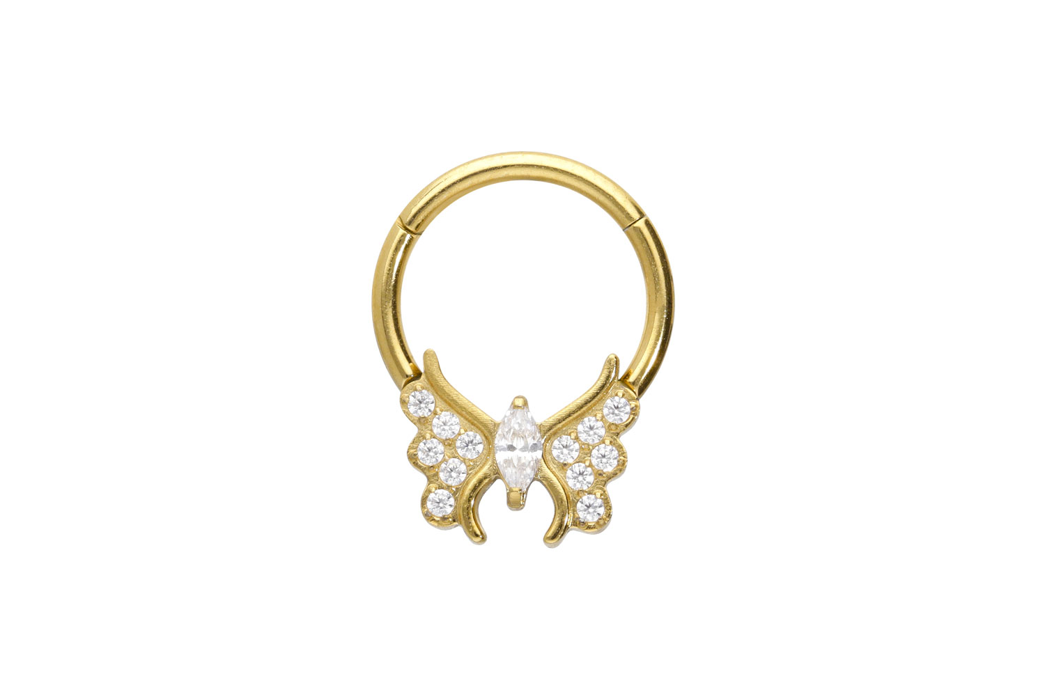 Titan Segmentring Clicker Piercing KRISTALLSCHMETTERLING